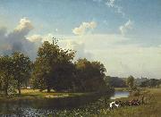 Albert Bierstadt A River Landscape, Westphalia oil painting artist
